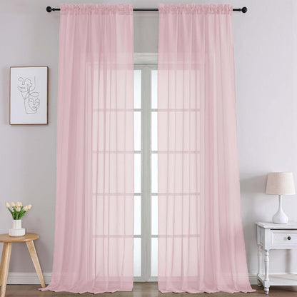 Chyhomenyc Sheer White Valances for Windows 2 Pack, Small Window Curtains for Living Room Bathroom Cafe Laundry Basement, Modern Top Dual Rod Pocket Voile Curtain, 42W x 14L inches, White - Colors C