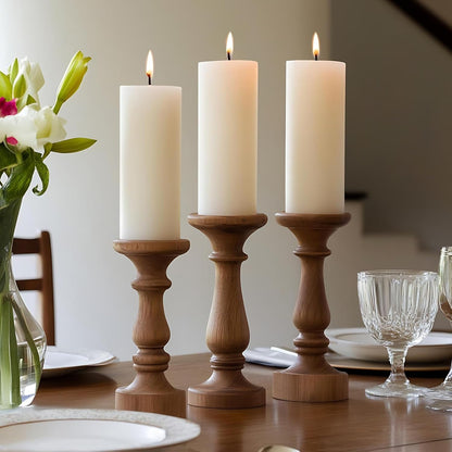 Unscented Ivory Pillar Candles Set of 6-2.8x4 inch - Dripless and Smokeless Large Pillar Candles, 50-Hours Long Burning Time Paraffin Candle for Dinner Table, Christmas and Home Decor