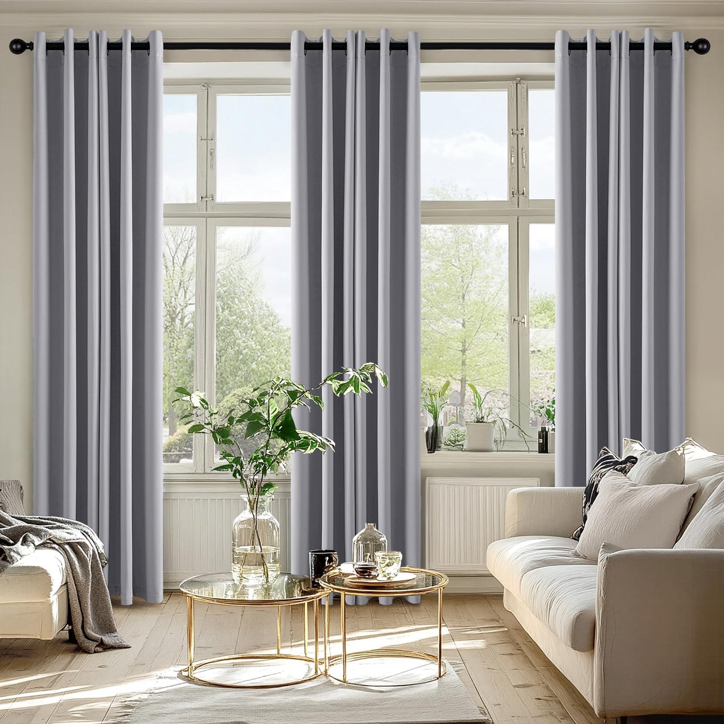 MIULEE Blackout Curtains for Bedroom Living Room 2 Panels, Thermal Insulated Room Darkening Drapes Grommet Noise Reducing Light Blocking Window Treatments 63 Inches Long 40x63 Inch Black - Colors B