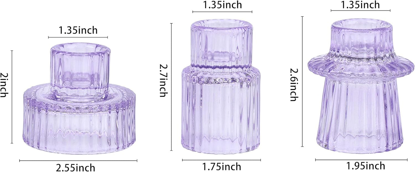 Vixdonos Taper Glass Candlestick Holders Tealight Candle Holders for Table Centerpieces, Wedding Decor and Dinner Party (6 Pcs, Green)