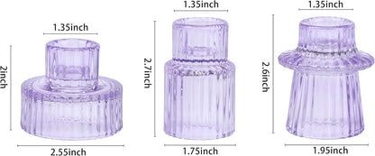Vixdonos Taper Glass Candlestick Holders Tealight Candle Holders for Table Centerpieces, Wedding Decor and Dinner Party (6 Pcs, Green)