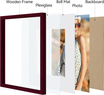 Vittanly 11x14 Picture Frame, Display Pictures 8x10 with Mat or 11x14 without Mat, Photo Frame for Wall Mounting, Black, 1 Pack - Colors B