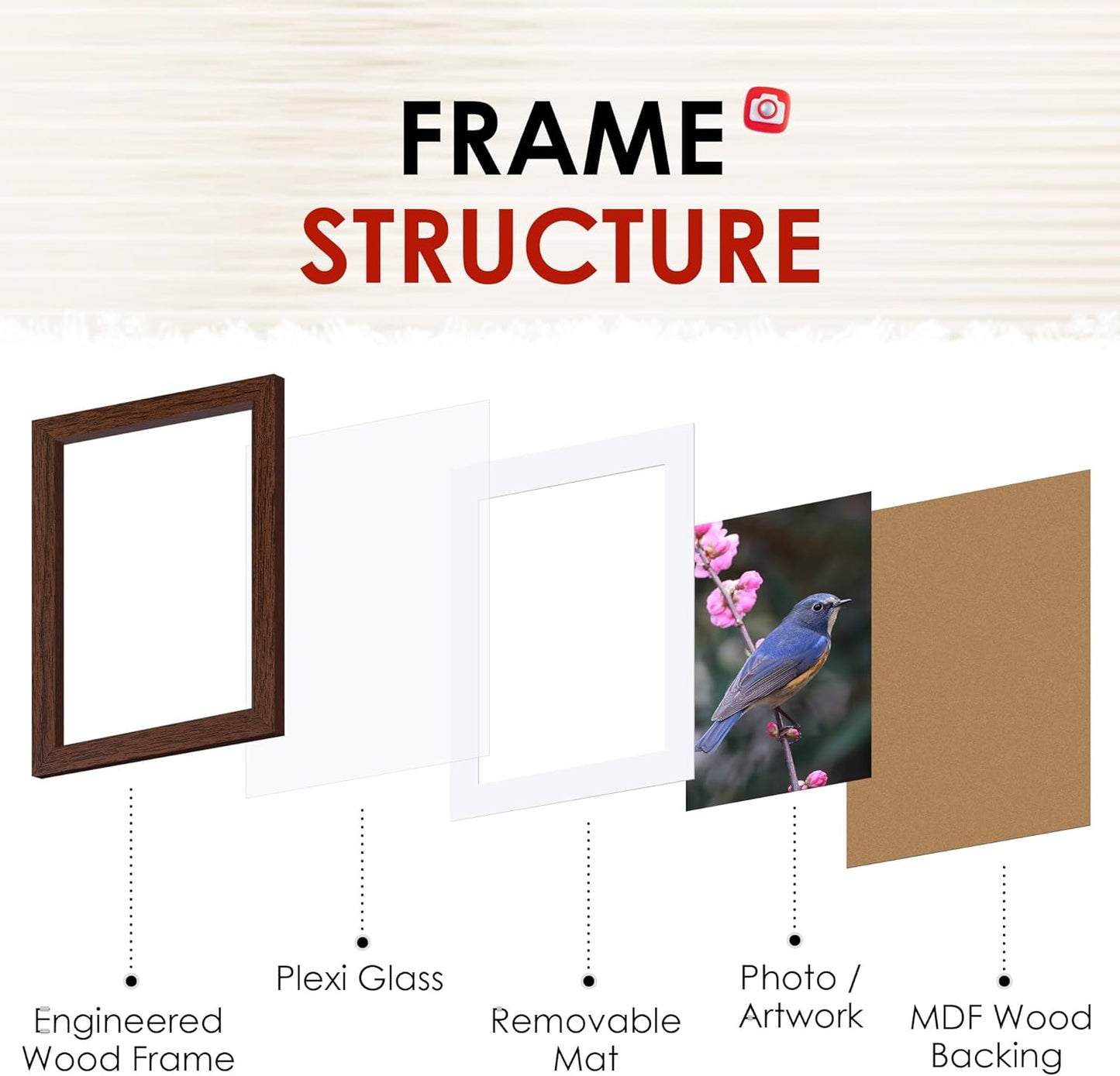 FIXSMITH 10 Pack Picture Frames Collage Wall Decor for Mounting or Tabletop Display, Gallery Wall Frame Set with Two 8x10 Black Frames, Four 5x7 Frames and Four 4x6 Frames, Multi-Pack Photo Frame Set