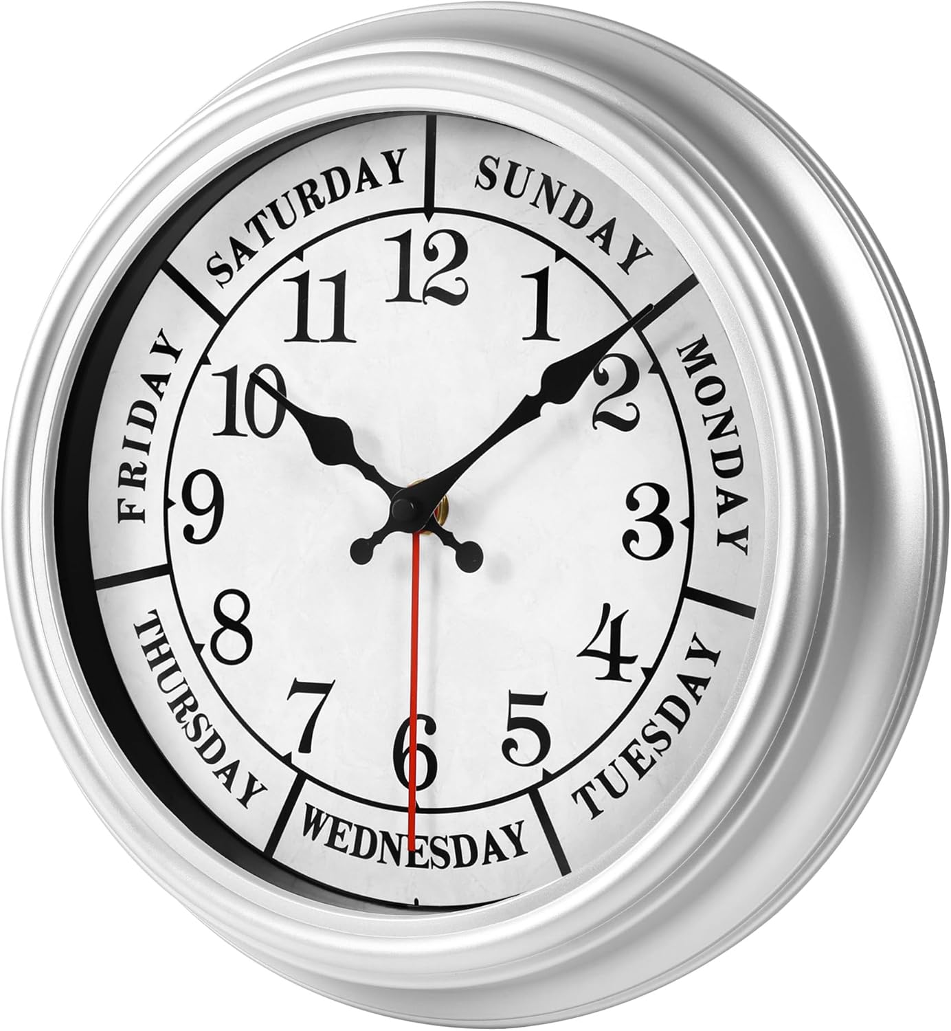 JENLYSTIME 12 Inch Indoor/Outdoor Retro Waterproof Wall Clock with Thermometer Silent Round Quartz Battery Operated Easy to Read Decorative for Kitchen Patio,Bathroom,Deck,Porch,Pool(Blue)