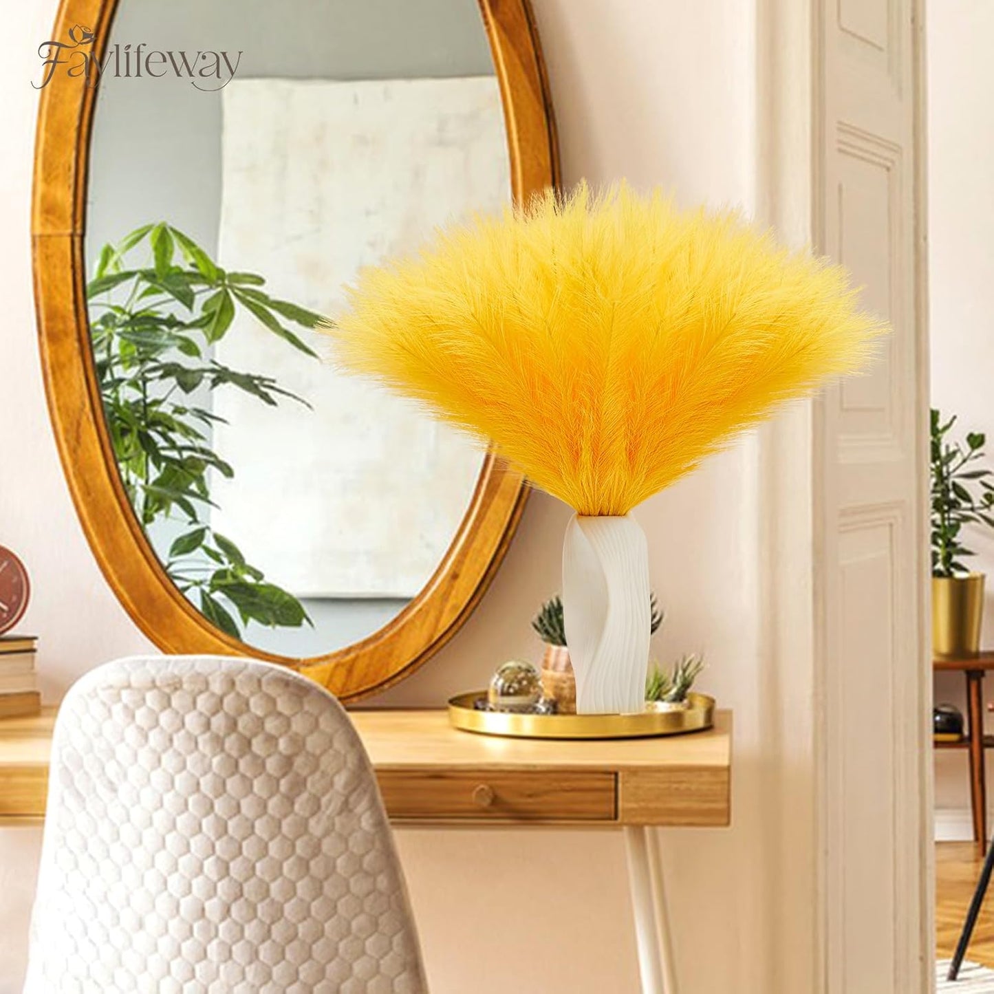 50pcs Pampas Grass 17in for Living Room Decor, Blush Pink Pampas Grass Decor, Fluffy Pink Flowers for Home Birthday Bathroom Baby Shower Wall Bow Decor(Blush & Cream & Pink)