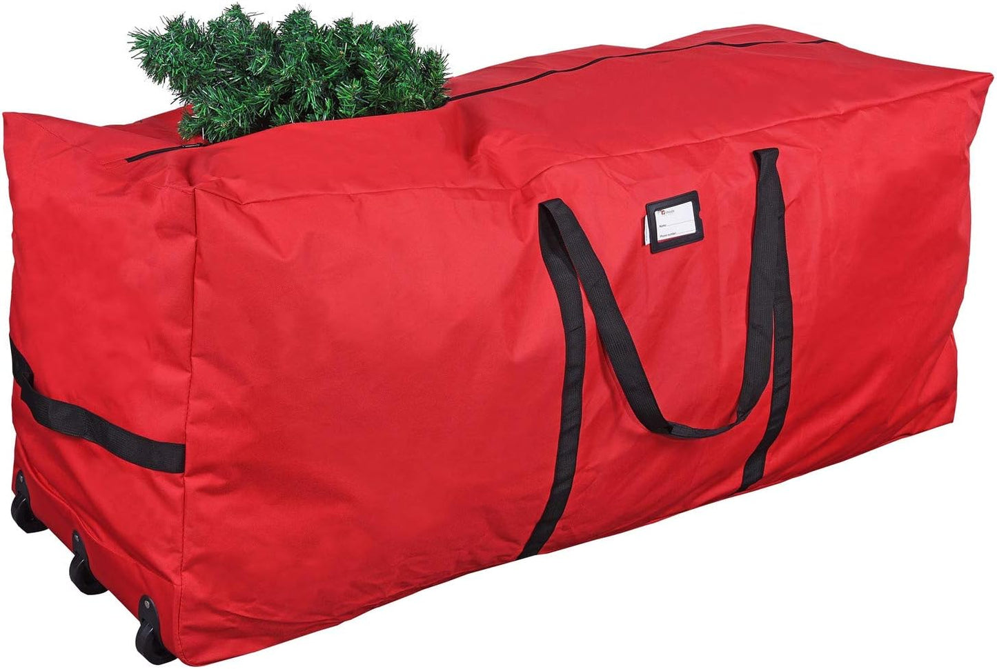 ProPik Rolling Christmas Tree Storage Bag, Fits Up to 9 Ft Tall Disassembled Trees, 28" H X 16.5" W X 60" L, Extra Large Heavy Duty Xmas Storage Container with Wheels & Handles, 600D Oxford (Green)