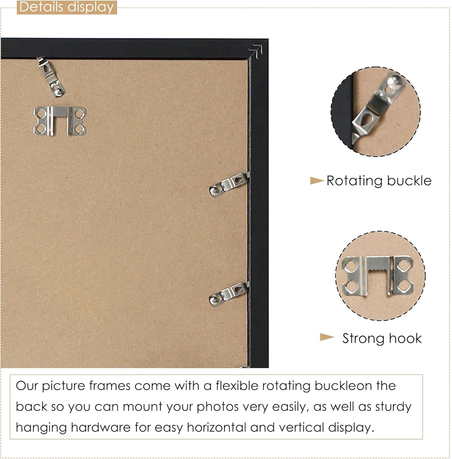 DUENPY 14x26 Collage Picture Frame 4x6 Collage Picture Frame Displays Twelve 4x6 inch Photos Available Horizontal Wall Mounting Display and Vertical Black - Colors B