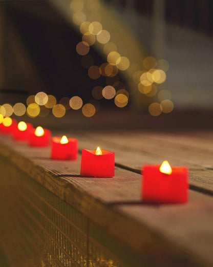 Homemory 24Pcs Flickering Flameless Candle Battery Operated, 200+Hours Fake Electric LED Tea Lights for Votive, Centerpiece Table Decorations, Wedding, Aniversary, Halloween, Christmas