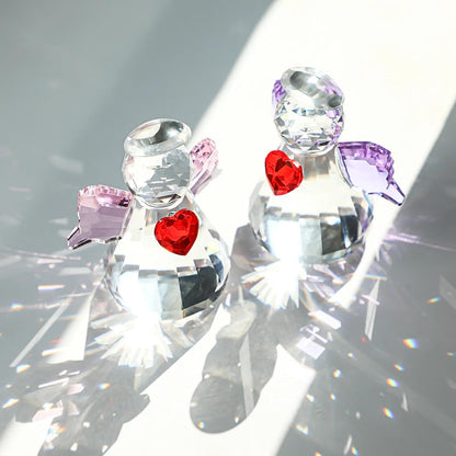HDCRYSTALGIFTS 3.3'' Crystal Bird Figurine Collectible Art Glass Animal Figurines Table Home Decor Paperweight Valentine’s Day for Women