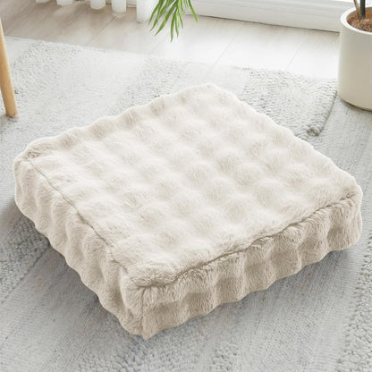 JKMAX 2 Pcs High Density Foam Floor Pillow - Upgraded Large Pillows Seating for Adults - Outdoor Floor Cushion with Soft Tufted Cover - Yoga Pillows for Sitting On Floor - 22 Inch Light Gray