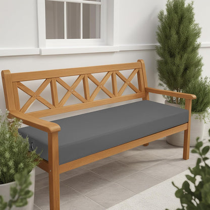 idee-home Outdoor Bench Cushion Waterproof, Bench Cushions for Outdoor Furniture, Patio Porch Swing Replacement Seat Pad with Ties for Garden Backyard, 48 x 18 Inch Red