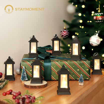 Black Lanterns Decorative Indoor: 24 Pcs Starlight Mini LED Lantern for Centerpiece Table Decorations Halloween Christmas Wedding Party Camping Decor