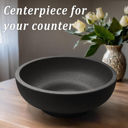 LIN CHUAN Large Decorative Bowl, Fruit Bowl for Kitchen Counter, Modern Resin Bowl for Home Decor, Key Holder for Entry Table, Sand Beige