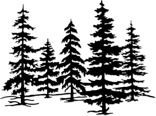 Metal Pine Tree Wall Art – Metal Tree Decor for Kitchen & Cabin, Exquisite Forest Design Home Décor, Durable and Rust-Proof（23.3 * 16.1inch）