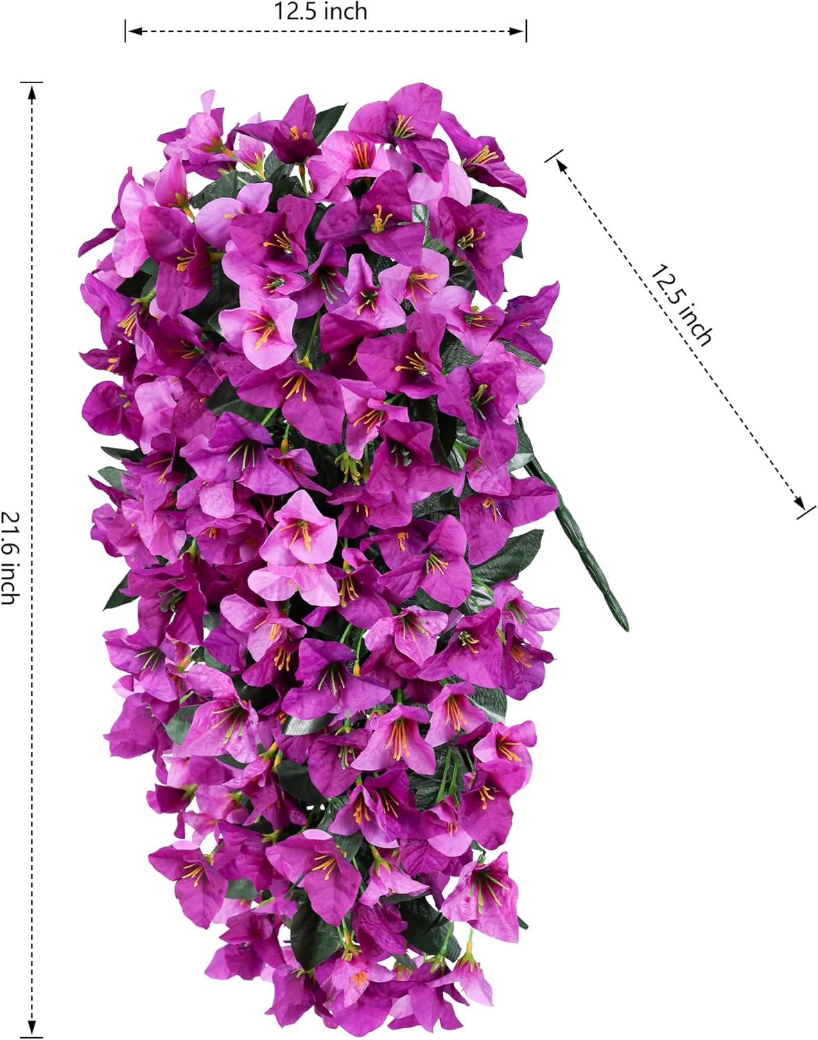 Faux Bougainvillea Artificial Flowers Plants for Outdoor Outside Decoration, 2 PCS Red Fake Flowers UV Resistant Look Real Silk Long Trailing Vines for Front Door Porch Planter Urn Patio Garden Yard