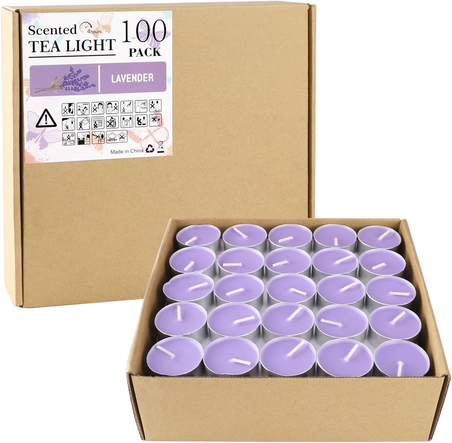 Rose Scented Candle Tealight Candles in Clear Cup, 8 Hours Consistent Smkless Clean Burning, Great for Valentine's Day Holiday, Wedding, Spa, Emergency and Home Decoration（Pink，50 Pack）