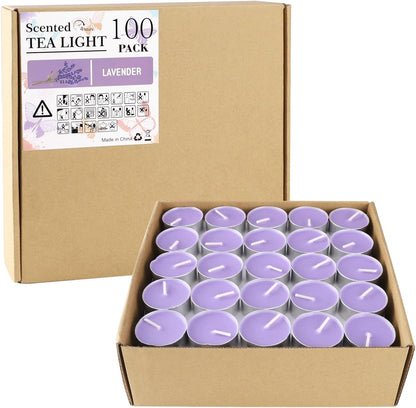 Rose Scented Candle Tealight Candles in Clear Cup, 8 Hours Consistent Smkless Clean Burning, Great for Valentine's Day Holiday, Wedding, Spa, Emergency and Home Decoration（Pink，50 Pack）