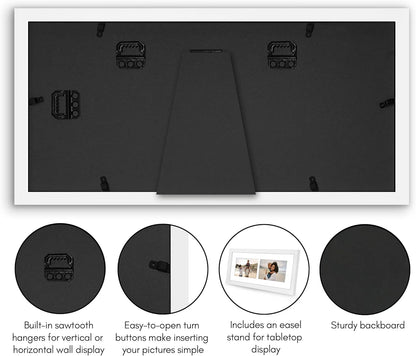Americanflat 4x6 Collage Picture Frame with Shatter-Resistant Glass - Fits Five 4x6 Photos or Use as One 11x14 Picture Frame - Signature Collection - Collage Frames for Wall Display - Black