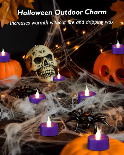 merrynights LED Candles, Tea Lights Candles Battery Operated Bulk, 50-Pack Long-Lasting 200 Hours Flameless Tealight Candles, Realistic Tea Lights for Christmas Halloween Wedding, 1.5'' D X 1.25'' H