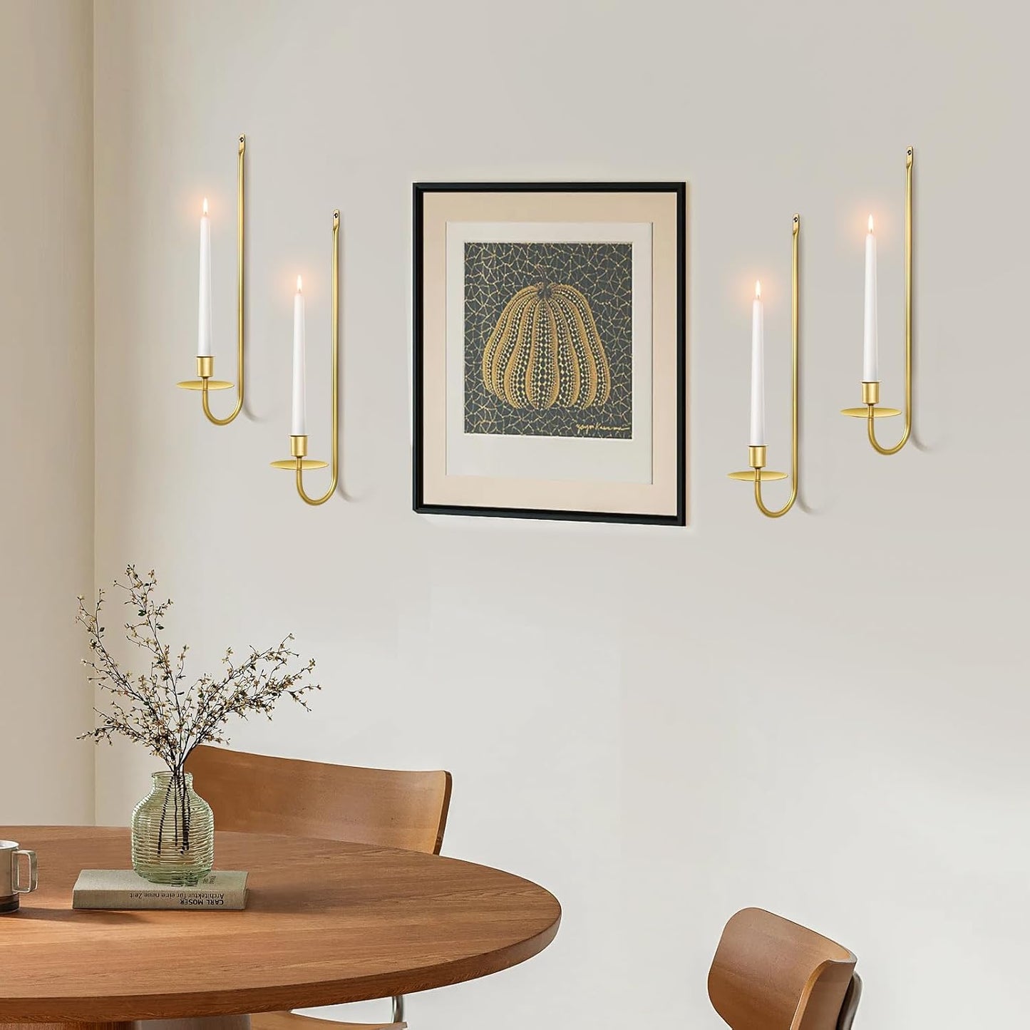 Candle Sconces Set of 2, Taper & Pillar Wall Candle Holder, 13.2 Inch Black Wall Sconces Set of Two, Decor for Entryway, Stair Corner, Living Room, Gifts for Men Women Mom or Dad