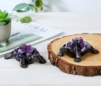 DUQGUHO Bunny Decor Easter Rabbit Decor Crystals Easter Gifts Decoration Bunny Statue Amethyst Crystals Figurines Bunny 1.5’’