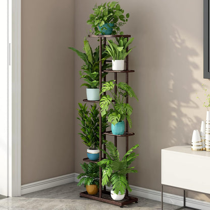 LINZINAR Plant Stand Indoor Outdoor Corner 4 Tier Metal Plant Shelf Patio Plant Rack for Garden Corner Balcony Living Room