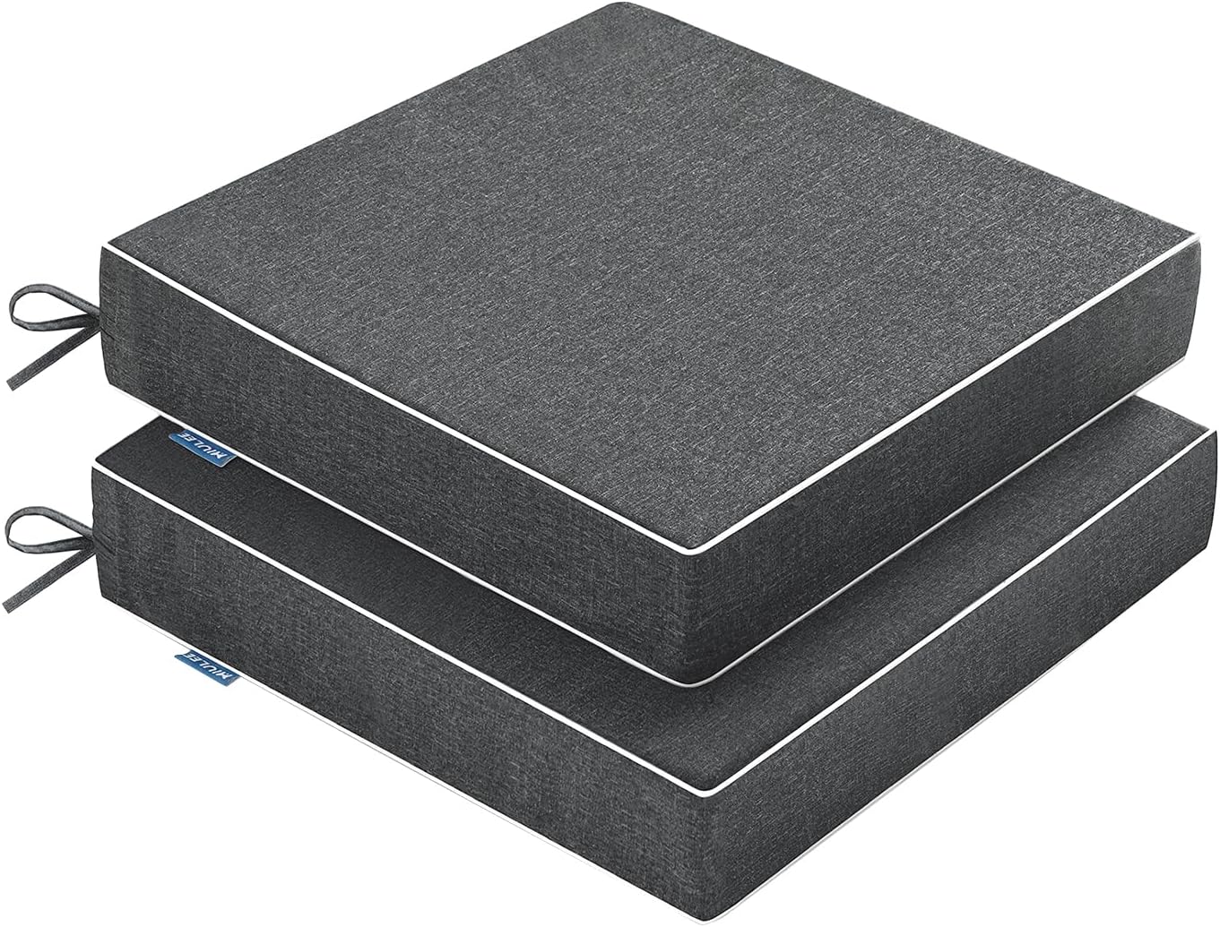 MIULEE Beige Outdoor Bench Cushion Set of 1, 48x18x3 Inch Waterproof Patio Seat Cushions for Swing and Outdoor Furniture Couch Sofa, 3 Year Color Fastness High Density Foam with Adjustable Ties