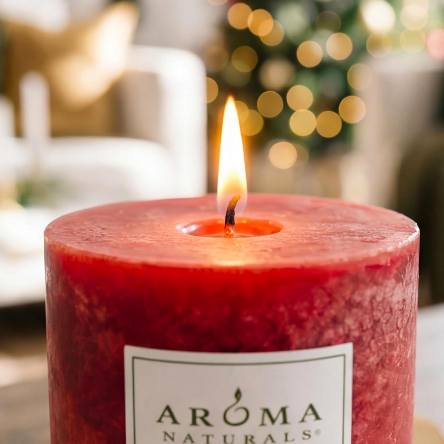 Aroma Naturals Essential Oil Orange and Lemongrass Scented Pillar Candle, Ambiance, 2.5 inch x 4 inch, Yellow