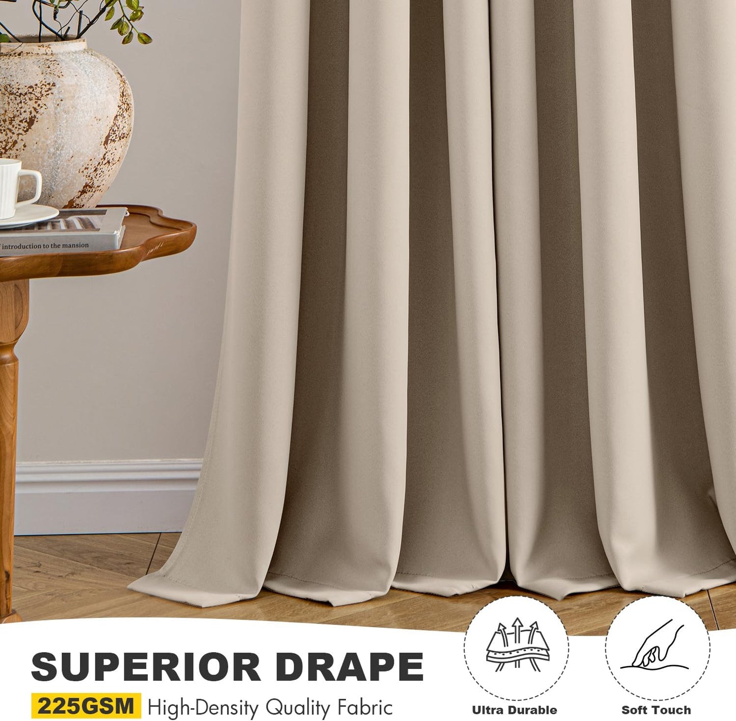 MIULEE Blackout Curtains for Bedroom Living Room 2 Panels, Thermal Insulated Room Darkening Drapes Grommet Noise Reducing Light Blocking Window Treatments 63 Inches Long 40x63 Inch Black - Colors A