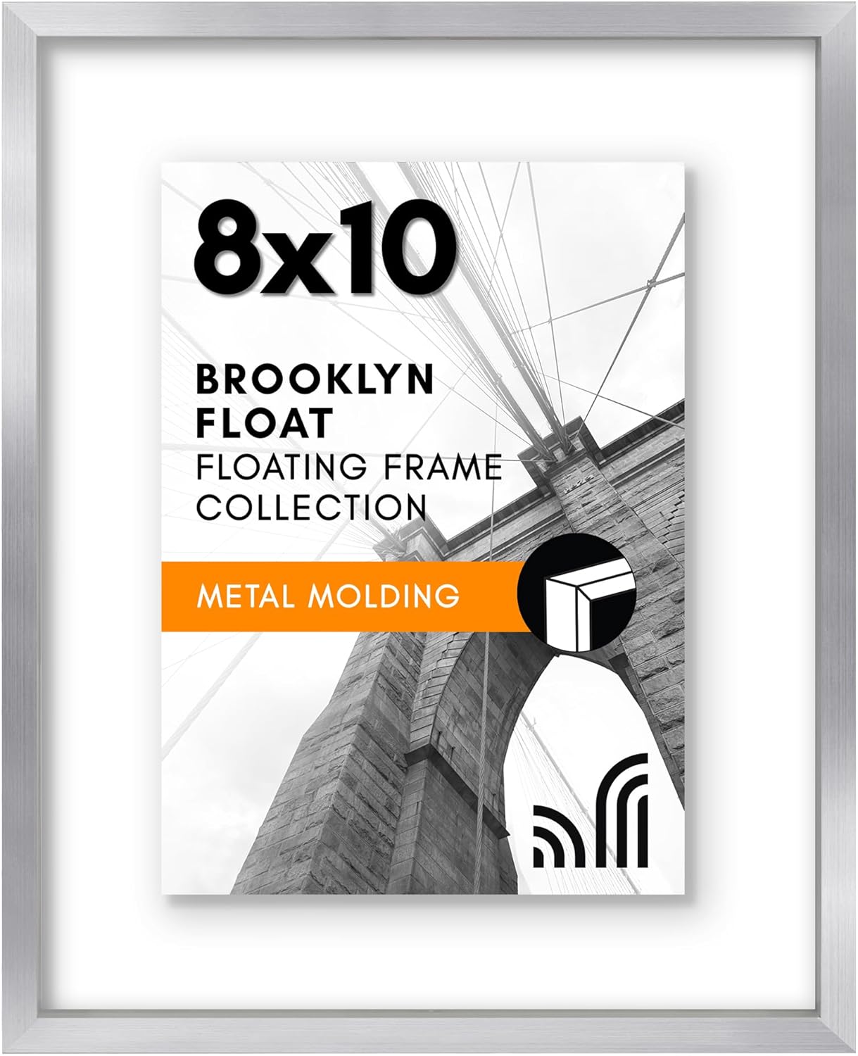 Americanflat Aluminum 11x14 Floating Picture Frame with Shatter-Resistant Glass - Use as 8x10 Picture Frame or Display 11x14 Photo - Signature Float Collection - Photo Frames for Wall Display - Black
