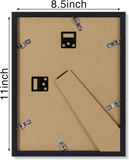 Vittanly 11x14 Picture Frame, Display Pictures 8x10 with Mat or 11x14 without Mat, Photo Frame for Wall Mounting, Black, 1 Pack - Colors A