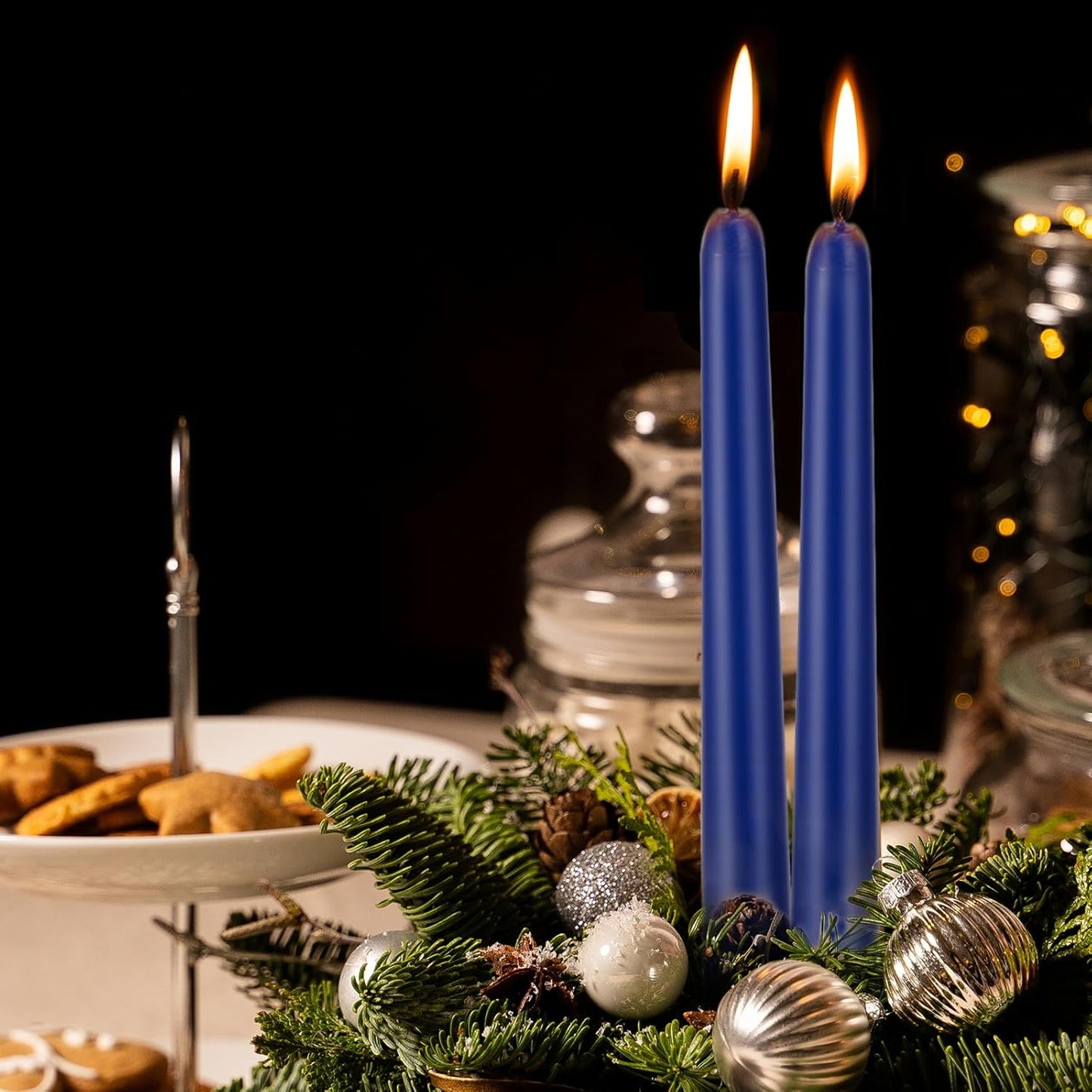 KONNI 0.87×10 Inch Ivory Taper Candles, Unscented and Smokeless Tall Candlesticks, 10 Pack Tapered Candles with Cotton Wicks, Long Burning, Ideal for Weddings, Dinner Parties, and Home Décor