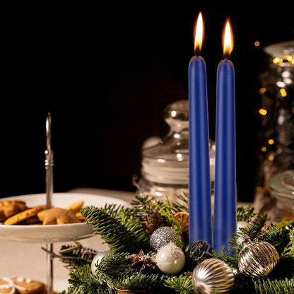 KONNI 0.87×10 Inch Ivory Taper Candles, Unscented and Smokeless Tall Candlesticks, 10 Pack Tapered Candles with Cotton Wicks, Long Burning, Ideal for Weddings, Dinner Parties, and Home Décor