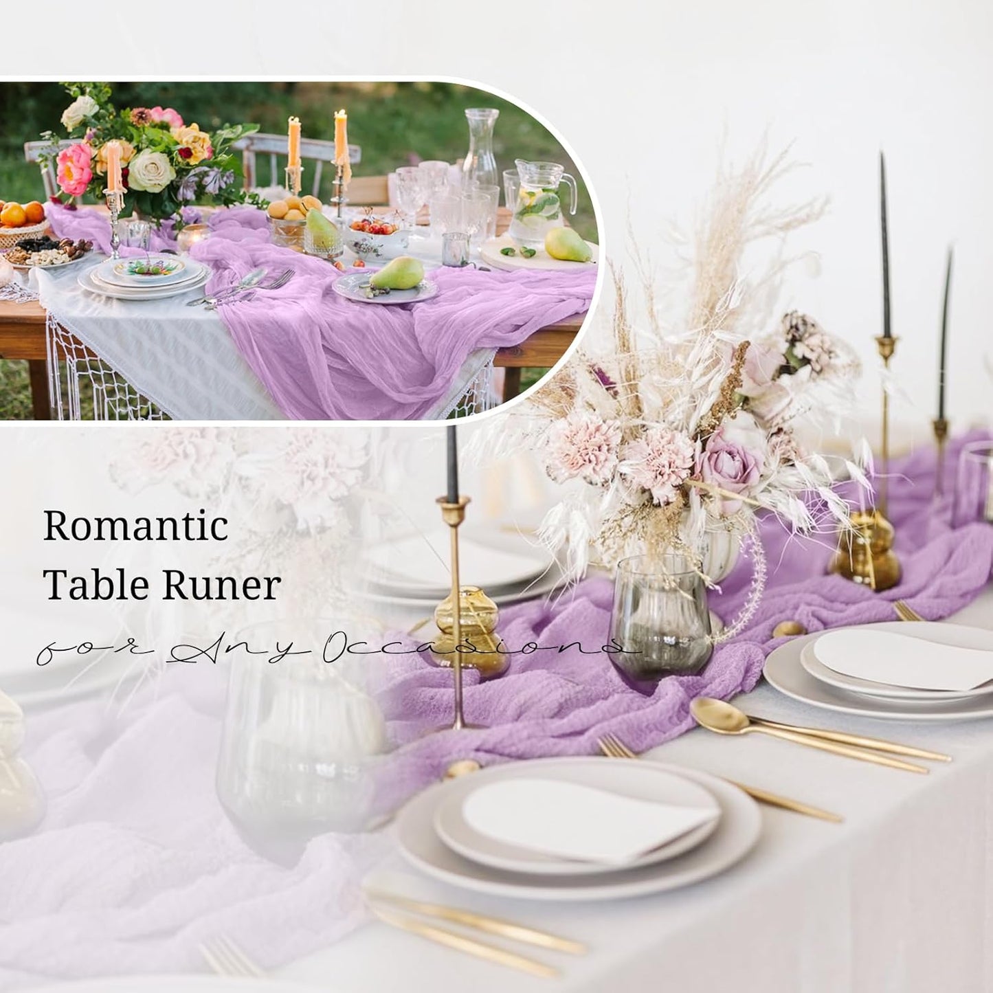 10 Pack Beige Cheesecloth Table Runner 17x108 Inch Boho Gauze Cheese Cloth Table Runners for Wedding Party Baby Shower Birthday Home Decor