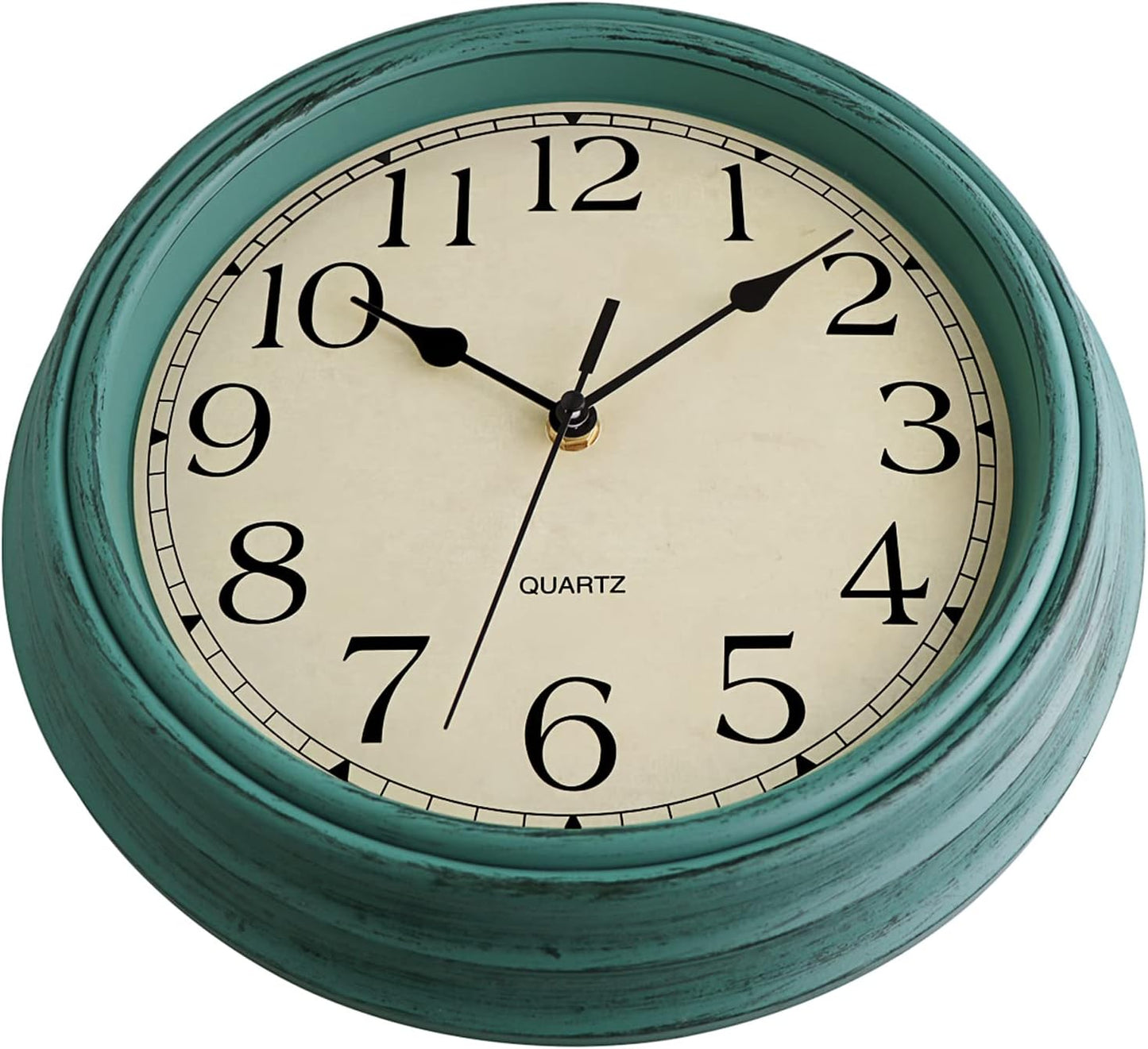 Foxtop Retro Silent Non-Ticking Round Classic Clock Quartz Decorative Battery Operated Wall Clock for Living Room Kitchen Home Office 12 Inch (Bronze)