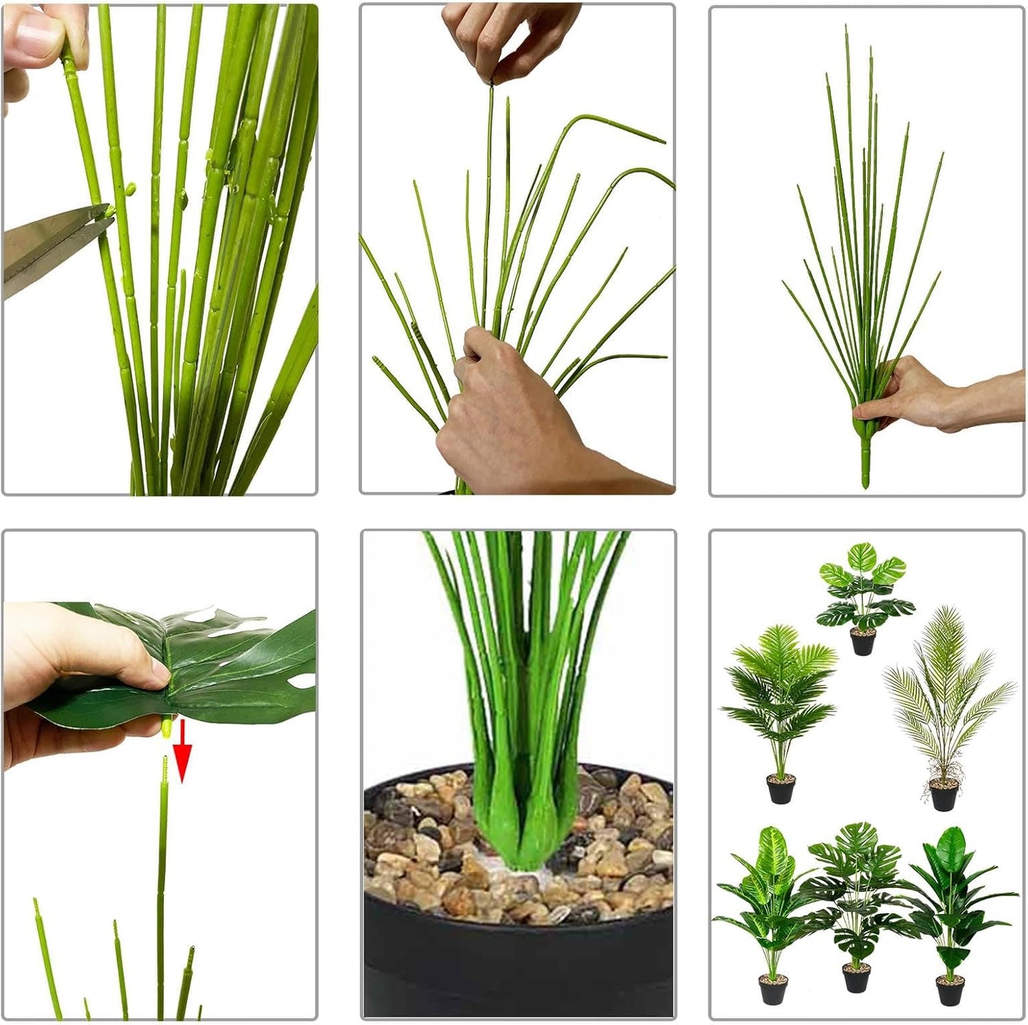 Artificial Plant in Pot Fake Tree Trunks Leaves Faux Potted for Indoor Outdoor Modern Decoration Home Office Living Room Bedroom Balcony Housewarming Gift (80cm Tall Palm)