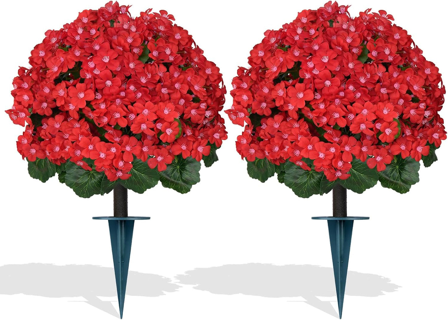 2Pack 4FT Artificial Bougainvillea Topiary Trees for Outdoor, Fake Silk Flowers Plants Bushes with Ground Spike, Faux UV Resistant Shurbs Trees for Outside,Front Porch,Patio,Balcony Decor