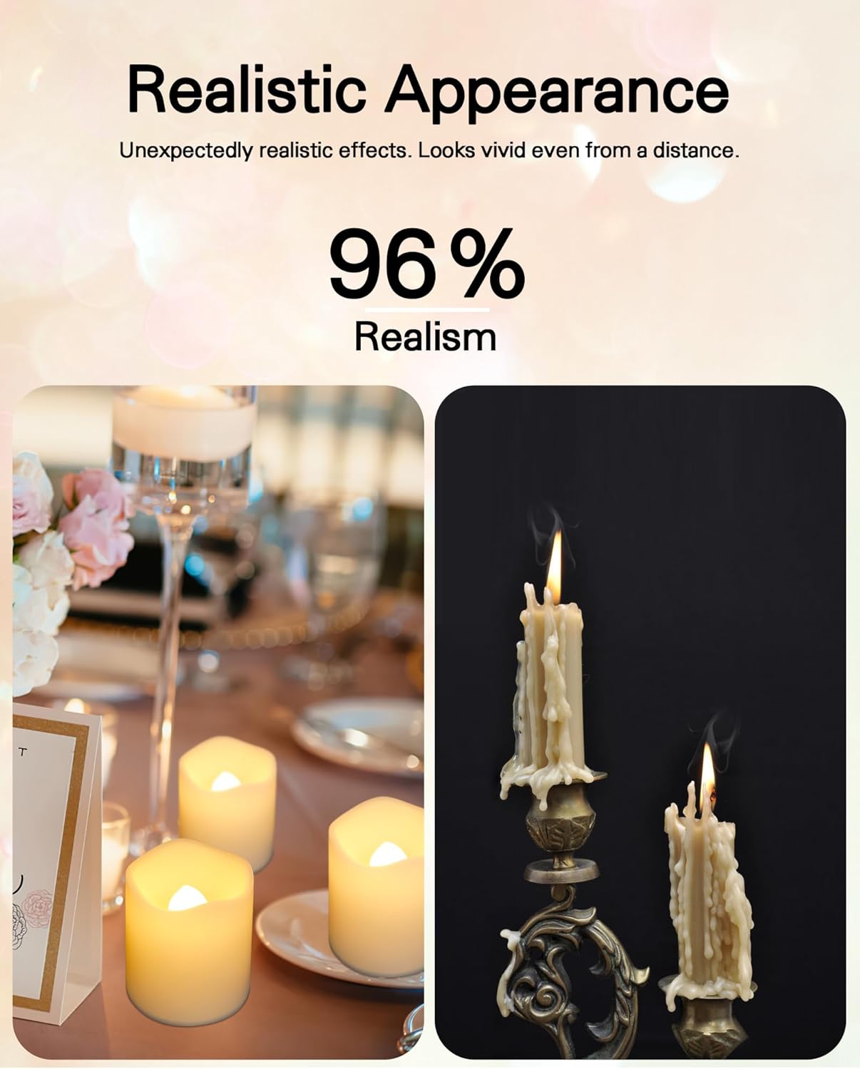 SHYMERY Flameless Votive Candles,Flameless Flickering Electric Fake Candle,24 Pack 200+Hour Battery Operated LED Tea Lights in Warm White for Wedding, Table, Halloween,Christmas Decorations 1.5"X1.7"