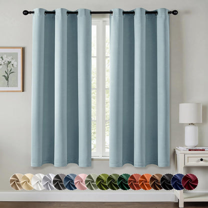 MIULEE Blackout Curtains for Bedroom Living Room 2 Panels, Thermal Insulated Room Darkening Drapes Grommet Noise Reducing Light Blocking Window Treatments 63 Inches Long 40x63 Inch Black - Colors A