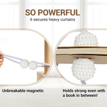 Hion Magnetic Curtain Tiebacks Black 2pcs, Curtain Tiebacks Buckles Holdbacks Holders Hooks Clip for Home Outdoor Bedroom Office Decorative Curtain