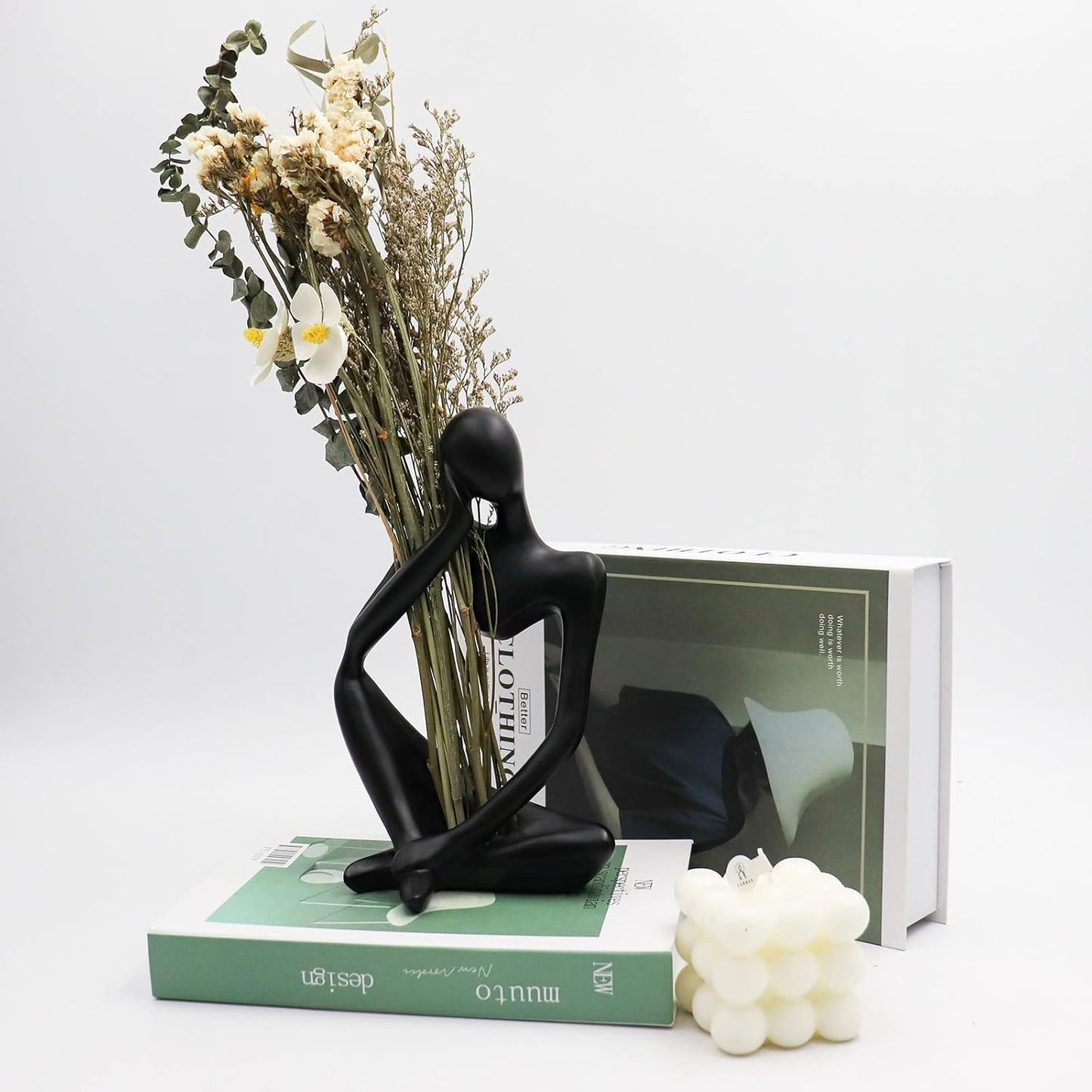 Thinker Statues And Sculptures, Sandstone Resin Thinker Statue Ornaments, Abstract Style Sculptures, Housewarming Gifts, Housewarming Decorations, Living Room Dining Desk Decorations (Right, Small)