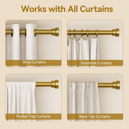 YaFex Curtain Rods 32-144 Inch, Heavy Duty 1 Inch Adjustable Curtain Rod for Windows, Black Extra Long Window Treatment Rods, Modern Design, Easy Installation