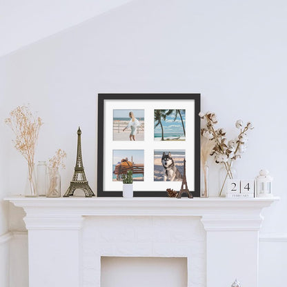 DUENPY 14x26 Collage Picture Frame 4x6 Collage Picture Frame Displays Twelve 4x6 inch Photos Available Horizontal Wall Mounting Display and Vertical Black - Colors A