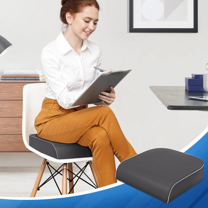 SweetSlubr Seat Cushion for Tailbone Pain Relief, Office Chair Cushion, Memory Foam Large Cushion with Non-Slip Cover for Soft Support at Office Chair, Car Seat, Airplane, Floor Pillow, Black/Large
