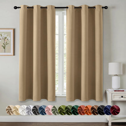 MIULEE Blackout Curtains for Bedroom Living Room 2 Panels, Thermal Insulated Room Darkening Drapes Grommet Noise Reducing Light Blocking Window Treatments 63 Inches Long 40x63 Inch Black - Colors A