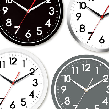 AKCISOT Wall Clock, Modern Small Wall Clocks Battery Operated 8 Inch, Silent Non-Ticking Analog Classic for Office, Home, Bathroom, Kitchen, Bedroom, School(Black)