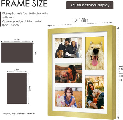 DUENPY 14x26 Collage Picture Frame 4x6 Collage Picture Frame Displays Twelve 4x6 inch Photos Available Horizontal Wall Mounting Display and Vertical Black - Colors A