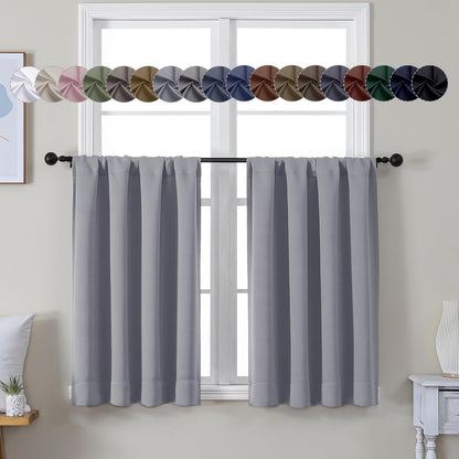 Simplebrand Ava Sage Green Blackout Curtains for Bedroom 63 Inch Length 2 Panels Set, Solid Thermal Insulated Energy Saving Rod Pocket Window Treatment Curtains Blackout Drapes, W40 x L63 Inch, Sage - Colors B