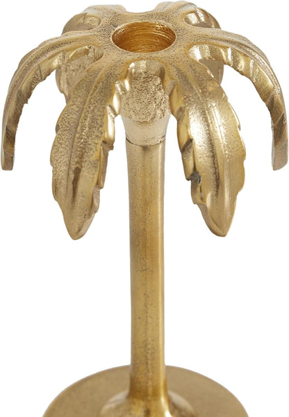 Deco 79 Metal Abstract Decorative Candle Holder Mushroom Inspired Candle Stand, Set of 2 Candlestick Holder 11", 14"H, Gold