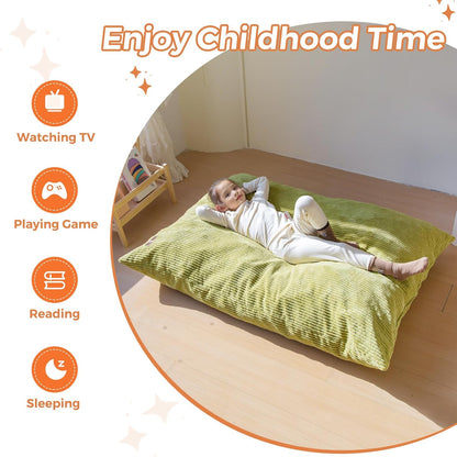 MAXYOYO 3 in 1 Kids Bean Bag Chair Couch, Convertible Chair Folds from Bean Bag to Lounger, Child Floor Sofa for Gaming, Reading, Floor Mattress with High-Density Foam Filling
